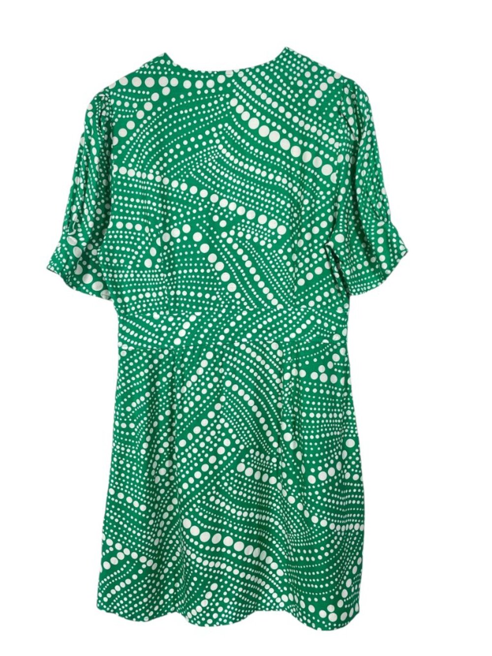 RIXO Laura Green Polka Dot Viscose Crepe Button Front Mini Dress L - Picture 3 of 12